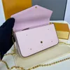 M80498 Felicie Pochette Designer Women Cross Body Chain Bag Bag Empreinte Leather Wallet Envelope Holut