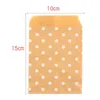 Emballage cadeau 15cm 10cm 50pcs Fournitures d'emballage de fête Wave Dot Cuisson Pochette d'emballage Sacs de biscuits Sacs de papier kraft Popcorn