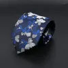 Bow Ties Polyester Floral Tie For Men Women 8cm Width Jacquard Woven Brown Blue Necktie Wedding Party Business Daily Wear Cravat