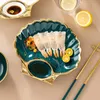 Teller, Sushi-Frühstücksteller, Chips, Keramik-Knödel-Tablett, Muschelform, schnelle Sojasaucenschale, japanisches Geschirr-Set