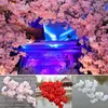 装飾的な花1pc人工桜の枝シミュレーション偽の花の絹の葉の結婚式の花びらアーチホームパーティーdiy壁の装飾