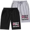 DSQ2 ungdomshorts rak stickad bomull Populärt brevtryck Sweatpants Summer Capris Men's mångsidiga mode strandbyxor