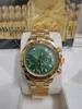 Con caja original Reloj 40 mm 116503 116508 116523 116528 Zafiro Oro amarillo de 18 quilates Esfera verde Sin cronógrafo Relojes mecánicos automáticos para hombre 2023