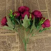 Decorative Flowers Artificial Flower Retro Silk Rose Bouquet Peony Bridal Fake Home DIY Christmas Wedding Decoration Accessori