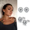 Stud -oorbellen bling kristal druzy oorbel voor vrouwen klassieke multicolor micro zirkonia ooraccessoires elegante mode sieraden