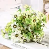 Decorative Flowers Artificial Vintage Silk Rose Orchid Bouquet Realistic Texture Bride Holding Fake Home Wedding Decoration