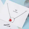 Hänge halsband sött rött hjärta halsband charmiga kvinnors bröllopsklavikelkedja smycken romantiska valentins presenter
