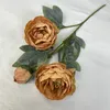 Dekorativa blommor Fake Silk Simulated Peony Branch El Mall Office Decoration Champagne White Flower Artificial Peonys Wedding Decor