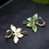 Kolczyki Dangle Real 925 Pure srebrne długi duży motyl Cloisonne Enamel Naturalny jadei