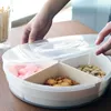 Tallrikar -4 -fack Vegetabiliska Tray Snack Storage Box med lockfruktskålen