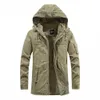 Outdoor Jackets Hoodies Winter Mid-length Jackets Men Military Fur Lined Thicken Warm Windbreaker Coats Mens High Quality Outdoor Tactical Parka Outwear 0104