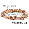 Elastisk oregelbunden naturlig ädelsten Stone Armband Chip Beads Nuggets Fluorite Amethyst Rose Crystal Quartz Armband Bangles For Women