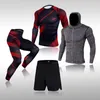 Men's Tracksuits Men Sportswear Compression Sport Suits Quick Dry Running Sets Clothes Joggers Training Gym Fitness Jacket Set