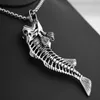 Pendant Necklaces Arrive Stainless Steel Fish Bone Skeleton Men's Women's Jewelry Necklace Free Box Link Chain 24inch Fashion Gift