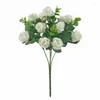 Fleurs décoratives Mariage Mariée Décor Bouquet 11 Têtes Soie Artificielle Rose DIY Saint Valentin Fête Maison Table Décoration Faux Fleur