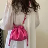 Evening Bags Fashion Sling Bag Y2K Style Women Shoulder Crossbody Leather Drawstring Mini High Street Sweet Purse Hand