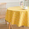 Nappe Jaune Géométrique Nappe Ronde Coton Et Lin Impression Moderne Simple Drapé