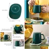 Mats Pads 1Pc Coffee Mug Heating Electric Beverage Tea Cup Warmer For Home Green Drop Delivery Garden Kitchen Dining Bar Table Dec Dhe2E