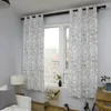 Curtain Cotton Fabric Curtains American Style White Leaves Printed Half Blackout Bedroom Living Room Kitchen Window Decor