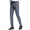 Costumes pour hommes Pantalons pour hommes Slim Polyester Taille rétractable Costume Partenaire Pantalon pour les affaires