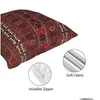 Yastık/Dekoratif Yastık Baluch Flatweave Antik Kılıf Boho Kilim Etnik Vintage Farsça Halı Kabile Yastık Ers Dekor Pillower D Dhnrz