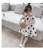 Kız Elbiseler Yaz Çocuk Kabarcık Kolu Dot Prenses Etek Elbise Kızlar İçin Moda 4-6y