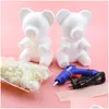 Decorative Flowers Wreaths 1Pcs 20Cm/30Cm Artificial Foam Teddy Bear Of Roses Mold Diy Gifts Polystyrene Styrofoam Wedding Valenti Dh4Cv