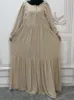 Vêtements ethniques en mousseline de soie solide Maroc Robe femmes musulmanes Abaya prière avant bouton longue Robe inde Abayas dubaï turquie Longue Vestidos