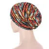 Etniska kläder Kvinnor Afrikanskt blommigt tryck Satin Night Sleep Bonnet Hat Hårvård CAP Huvud Wrap Large Wear Dams Headwrap