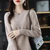 Casual Kleider Herbst Winter Verdickte Reine Wolle Kleid frauen Pullover Rundhals Knie Kaschmir Gestrickte Rock W114