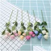 Decorative Flowers Wreaths 5 Pcs 3 Heads Lian Silk Fake Red Rose Branch Artificial For Decorating Home Party Wedding Gift Fall Bed Dhkw9