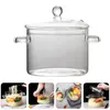 Bols Potcooking Couvercle Potslids Bol Réchaud Ustensiles de cuisine Casserole transparente Nouilles à soupe Casserole résistante à la cuisinière Casseroles pour micro-ondes Vaisselle