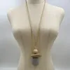 Collares pendientes Suekees Goth Joyería de moda Suéter Cadena Collar largo terroso Colgantes Madera y resina Cuentas de piedra Accesorios para mujeres