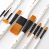 Professional 10Pcs Paint Brushes Set Add Carrying Case Nylon Hair Brush for Artists Acrylic Oil Watercolor Gouache Art Supplies