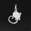 YOWOST Lovely Cat Pendant Charms Necklace Reiki Natural Rose Quartz Opal Stone Cabochon Bead Healing Crystals Jewelry Amulet for Women BH031