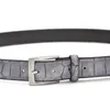 Belts Mens Fashion Waist Faux Crocodile Pattern With Split Leather Luxury Male Designer Belt Accessories