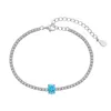 Lujo 8A Cubic Zirconia 5x7mm Pulsera de tenis ovalada Diseñador para mujer Joyería de plata de ley 925 Rosa Azul Blanco Cadena Charm Pulsera de diamantes para mujer Caja de regalo