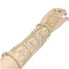 Braccialetti con ciondoli Donna Nappe Polsino Bracciale Bracciale e anello Matrimonio Sposa Foglie Frangia Gioielli Catena a mano Bracciale Danza del ventre Dr Dhxnc