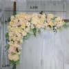 Decoratieve bloemen 1 pc 120 cm bruiloftsboog bloem rij bloemen kunstmatig muur podium achtergrond huis nep -display