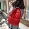 Plecak prosty solidny kolor kobiety retro canvas college -student szkolne dla nastoletnich dziewczyn moda bagkpack podróżne plecaki