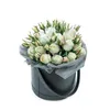 Emballage Cadeau Fleuriste Chapeau Boîtes En Cuir De Poche Boîte Ronde Emballage De Bonbons Pour Cadeaux Fleurs De Noël Vivant Vase Drop Delivery Accueil Ga Dhgfc