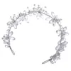 Headpieces White Hair Hoop Headband Crystal Headboned With Glitting Design for Women Frisyrs Making Tool