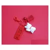Keychains Lanyards 2021 Cute 3D Resin Maneki Neko Lucky Cat Fortune Tassel Keychain Key Chain Car For Women Bag Pendent Charms D51 Dh4Pw