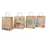 Anpassad tryckf￶delsedagsfest Biologisk nedbrytbar ￥tervunnet Kraft Paper Candy Gift Hand Bags A373