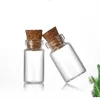 100Pcs 0.5ml 12x18mm Hot Fashion Small Packaging Bottle Cute Mini Wishing Cork Stopper Glass Bottles Vials Jars 1ml 2ml 3ml 5ml Clear Containers