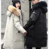 メンズジャケットロングパーカー男性毛皮フード付き冬のジャケット女性厚い防風暖かいオーバーコートフグポケットルーズコートファッションアウター Veste 230105