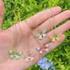 Pendant Necklaces 5Pcs Colorful Dripping Oil Enamel Butterfly Necklace Charm Gold Plated Chain For Women Jewelry Statement Gift