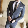 Ternos masculinos Jaquetas Calças / 2023 Marca de alta qualidade Vestido de noiva para noivo Terno formal 2 peças Masculino Cor sólida Slim Negócios Casual