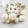 Kwiaty dekoracyjne sztuka rzemiosło ekologiczne prawdziwe dotyk Faux Rose Flower Bride Bukiet salon