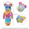 Colorful Violent Bear Shape Silicone Smoking Pipes For Dry Herb Tobacco Set Angry Bears Design Hand Pipe With Glass Bowl